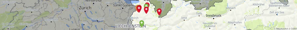 Kartenansicht für Apotheken-Notdienste in der Nähe von Au (Bregenz, Vorarlberg)
